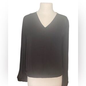 Catherine Malandrino Black V-Neck Blouse